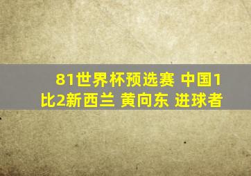 81世界杯预选赛 中国1比2新西兰 黄向东 进球者